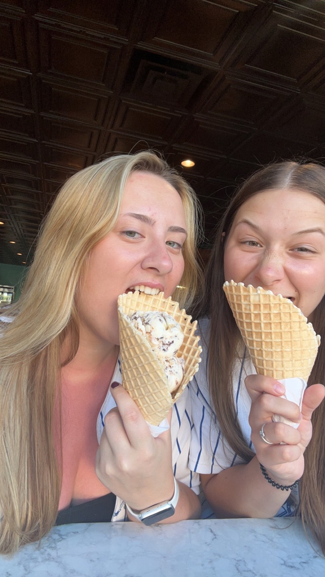 Alyssa and friend, eating ice cream. Photo Credit: Alyssa Crum.